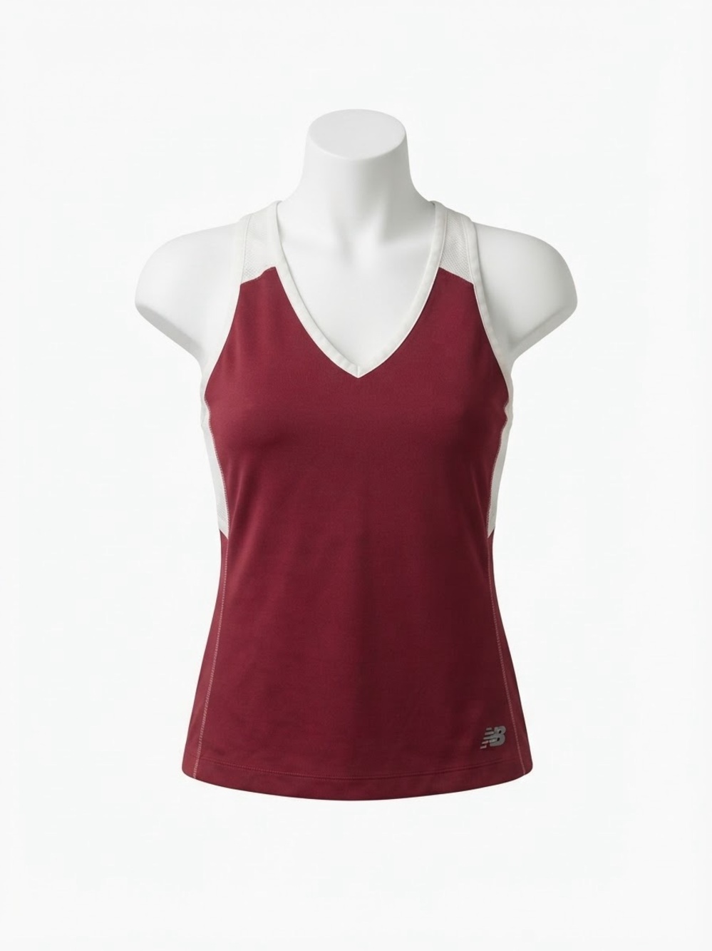 New Balance Women's Burgundy Tank with Cream Mesh Trim